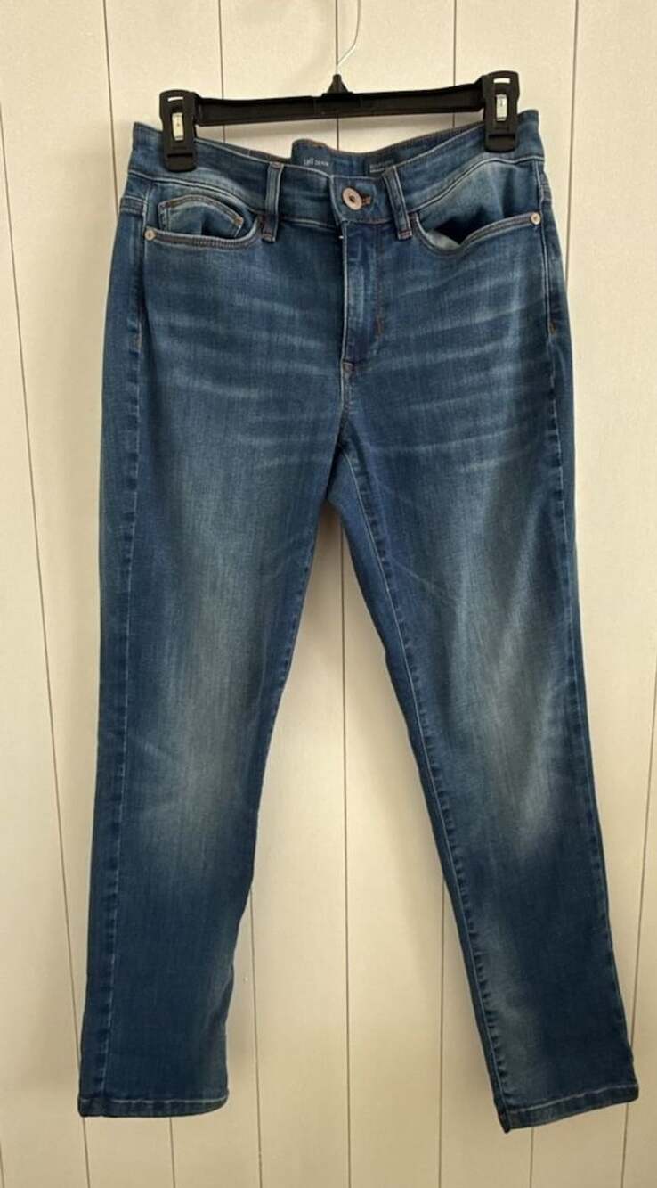 J.Jill Boyfriend Straight-Leg Ankle Jeans Size 6P Blue Denim